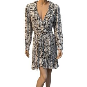 Maje Wrap Mini Dress. V-Neckline, In Good Condition, Long Sleeve Size 1